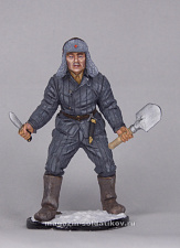 Миниатюра в росписи Боец Красной Армии, 1941-43 гг. СССР, 1:32, Сибирский партизан - фото