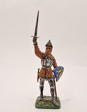 Миниатюра из олова Французский рыцарь, XIV в, 54 мм, Студия Большой полк - фото