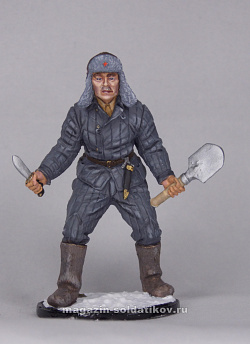 Миниатюра в росписи Боец Красной Армии, 1941-43 гг. СССР, 1:32, Сибирский партизан (СП035) (СП035)