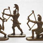 Солдатики из пластика Воины древней Эллады, набор №2 (12 шт, темная бронза) 52 мм, Солдатики ЛАД