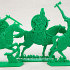 Солдатики из пластика Русские витязи. Старшая дружина (6 шт, в коробке, цвет-зелёный) Воины и битвы