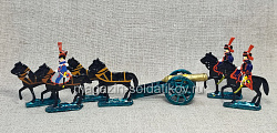 Солдатики из металла окрашенные Батарея гвардейской конной артиллерии №3. Набор плоских солдатиков 9 шт (100-233) (100-233)