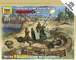 Британское зенитное орудие 40мм «Bofors» Мк-1/2 (1/72) Звезда