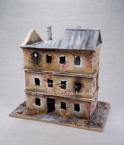 Масштабная модель в сборе и окраске Разрушенный дом, Сталинград 1:56, Средневековый город - фото
