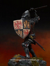 Сборная фигура из смолы Medieval knight 14c, 75 mm. Mercury Models - фото