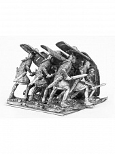 Миниатюра из олова 825 РТ Римские воины (черепаха) с мечами, 54 мм, Ратник - фото