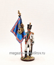 Миниатюра из олова Офицер-знаменосец 5-го линейного полка «Реал Калабрия», Студия Большой полк - фото