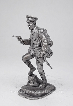 Миниатюра из олова 111 РТ Британский офицер, 1914г. 54 мм, Ратник