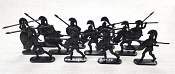 Солдатики из пластика Воины древней Эллады, набор №1 (12 шт, черный) 52 мм, Солдатики ЛАД - фото