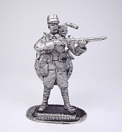 Миниатюра из олова 156 РТ Французский рядовой с велосипедом 54 мм, Ратник - фото