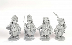 Фигурки из смолы Северная война, набор из 4 фигурок, 50 мм, Баталия миниатюра