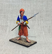 Миниатюра из олова Пират с абордажной пикой, 54 мм, Студия Большой полк - фото