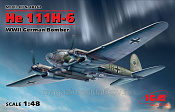 48262 He 111H-6 немецкий бомбардировщик ІІ МВ (1/48) ICM