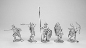 L073 Средние века, набор №5 (5 фигур) 28 мм, Figures from Leon
