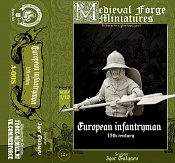 A-008 European Infantrymen, 1:10 Medieval Forge Miniatures
