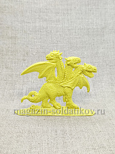 Солдатики из пластика Дракон средний (смола, желтый, 54 мм) Воины и битвы - фото