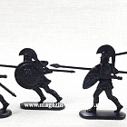 Солдатики из пластика Воины древней Эллады, набор №1 (8 шт, черный) 52 мм, Солдатики ЛАД