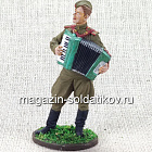 Лейтенант Красной Армии с аккордеоном, 1943-45 гг, 54 мм (QF0052) (QF0052)