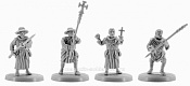 Сборная миниатюра из смолы Крестоносцы, набор №4, 4 фигуры, 28 мм, V&V miniatures - фото