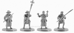 Сборная миниатюра из смолы Крестоносцы, набор №4, 4 фигуры, 28 мм, V&V miniatures