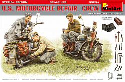 Сборные фигуры из пластика Американские мотоциклы на ремонте. Специальное издание, MiniArt (1/35)