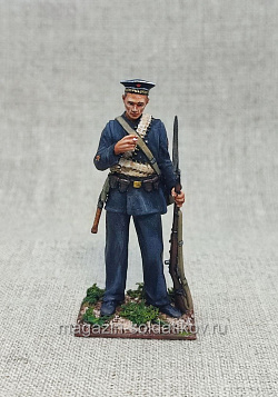 Миниатюра из олова Минута тишины (краснофлотец 1941-42 гг), 54 мм, Студия Большой полк (ИЛ1389.14.01.54) (ИЛ1389.14.01.54)