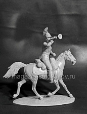 Сборная миниатюра из смолы Штаб-трубач Лейб-Гвардии Драгунского полка, Россия 1812-14 гг., 54 мм, Chronos miniatures - фото