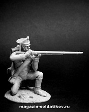 Сборная миниатюра из металла Егерь 21-го полка, Россия 1812-15 54 мм, Chronos miniatures - фото