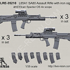 Аксессуары из смолы Английская штурмовая винтовка L85A2 SA80, 1:35, Live Resin