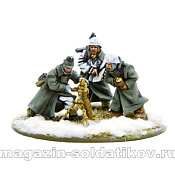German Heer Medium Mortar team (Winter), 28 мм Warlord - фото