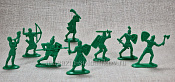 Солдатики из пластика Ледовое побоище. Тевтоны. Пешие рыцари (8шт, пластик, зеленый) 54 мм, Воины и битвы - фото