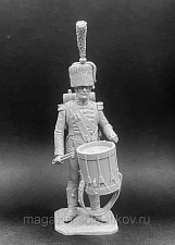 Сборная миниатюра из металла Барабанщик гвардейского егерско-карабинерного батальона, 54 мм, Chronos miniatures - фото