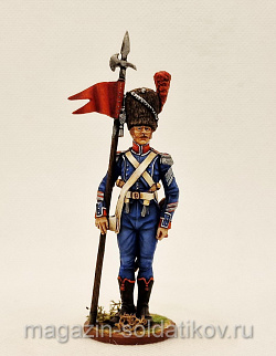 Миниатюра из олова Старший сержант-2-й орлоносец 7-го линейного полка. Франция, Студия Большой полк