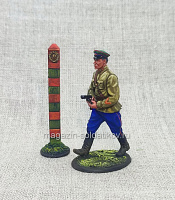 Миниатюра из олова Пограничник со столбом, 54 мм, Студия Большой полк - фото