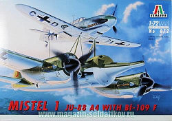 Сборная модель из пластика ИТ Самолет Mistel 1 (JU-88 A4/Bf-109) (1/72) Italeri