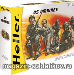 Солдатики из пластика Набор солдатиков «Американская морская пехота» 1:72 Хэллер
