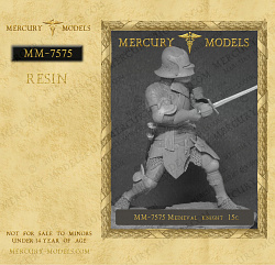 Сборная фигура из смолы Medieval knigt 15 century, 75 мм, Mercury Models