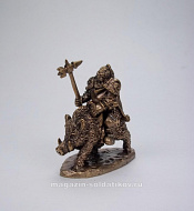 Миниатюра из бронзы Гном на кабане (желтая бронза) 40 мм, Миниатюры Пятипалого - фото