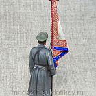 Миниатюра из олова Подпрапорщик с полковым знаменем, Россия 1914 г., 54 мм, Студия Большой полк (ИЛ2690.13.02.54) (ИЛ2690.13.02.54)