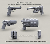 LRE35031 Пистолет армии США М9, различные варианты, 1:35, Live Resin