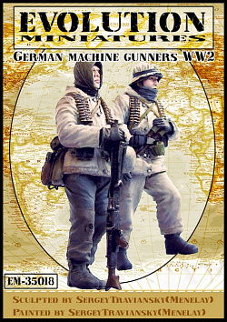 Сборная фигура из смолы ЕМ 35018 Немецкие пулемётчики(Вторая Мировая), 1/35 Evolution