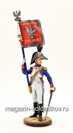 Миниатюра из олова Офицер орлоносец 6-го пехотного полка. Польша, 1810-14 гг., Студия Большой полк
