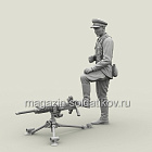Сборная фигура из смолы SM 3128 Лейтенант с трофейным японским пулемётом (тип 92), 1:35, SOGA miniatures (SM-3128) (SM-3128)
