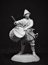 Сборная миниатюра из смолы Юный барабанщик, полки нового строя, XVII век, 54 мм, TRILOKA miniatures - фото