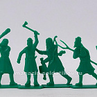 Солдатики из пластика Крестьяне и разбойники (8 шт, зеленый цвет, в коробке), 54 мм Воины и битвы
