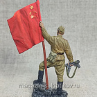 Гвардии ефрейтор пехоты Красной Армии с советским флагом, Красный фронт, 54 мм (КФ-004) (КФ-004)