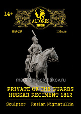 Сборная фигура из смолы Рядовой гусарского полка 1812, 54 мм, Altores studio, - фото