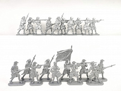 Солдатики из пластика Игровой состав набора: Пехота армии Петра I (8+12 шт, серебро) 52 мм, Солдатики ЛАД