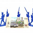Солдатики из пластика Д54-009 Доп.наб.Французская пехота на марше, 1812 г.(синий), 1812 год Студия Большой полк