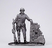 Миниатюра из олова 383 РТ Пулеметчик, 54 мм, Ратник - фото